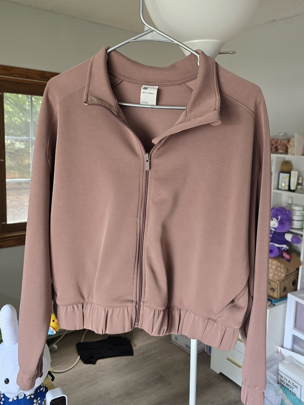all in motion Mauve Brown Zip-Up Bomber Jacket - Picture 2 of 4